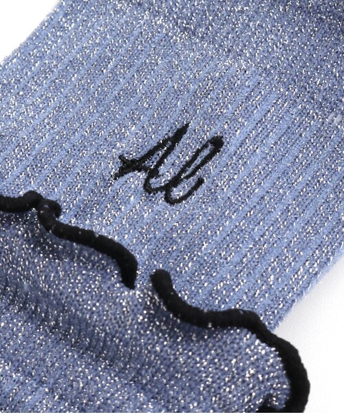 algy(アルジー)の「ラメメロークルーソックス(ソックス/靴下・キッズ・サックスブルー/シルバー/ブラック・21/24)」の6枚目の写真