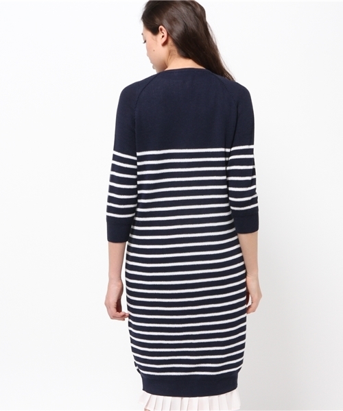 SHIPS for women（シップスフォーウィメン）の「★★SHIPS Days: コットンシルクニット ロングカーディガン（ニット/セーター・レディース・ネイビー/ホワイト・ONE SIZE）」の7枚目の写真