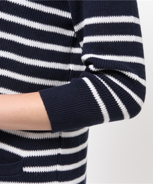 SHIPS for women（シップスフォーウィメン）の「★★SHIPS Days: コットンシルクニット ロングカーディガン（ニット/セーター・レディース・ネイビー/ホワイト・ONE SIZE）」の10枚目の写真