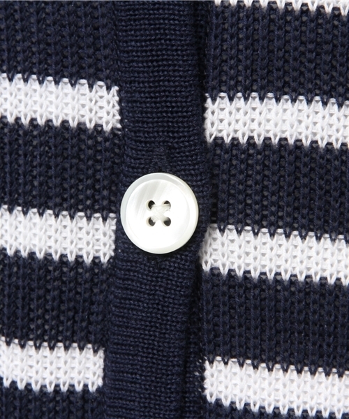SHIPS for women（シップスフォーウィメン）の「★★SHIPS Days: コットンシルクニット ロングカーディガン（ニット/セーター・レディース・ネイビー/ホワイト・ONE SIZE）」の3枚目の写真