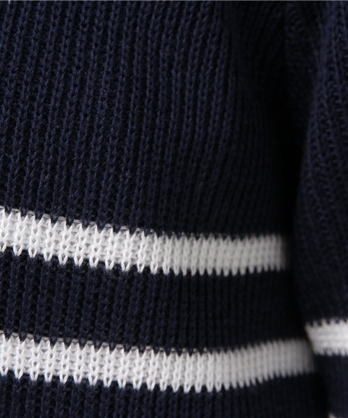 SHIPS for women（シップスフォーウィメン）の「★★SHIPS Days: コットンシルクニット ロングカーディガン（ニット/セーター・レディース・ネイビー/ホワイト・ONE SIZE）」の4枚目の写真