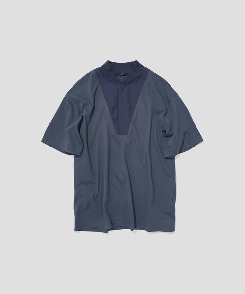 CINOH(チノ)の「【CINOH / チノ】EX. HYBRID S/S TEE / THE TOKYO別注ハイブリッドTシャツ(Tシャツ/カットソー・メンズ・ネイビー/ダークグレー・44/46/48)」の2枚目の写真