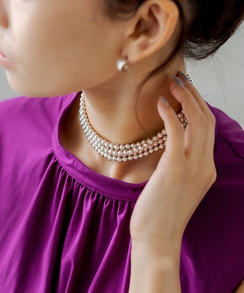 ear PAPILLONNER（イアパピヨネ）の「シルバー925ナバホパール5×125ネックレス（ネックレス・レディース・シルバー・ONE SIZE）」の5枚目の写真