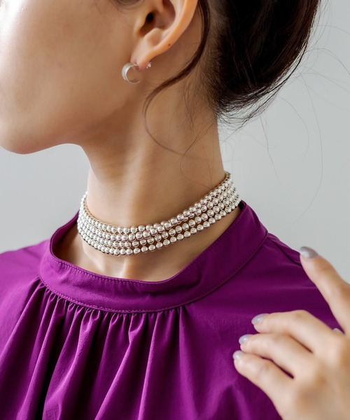 ear PAPILLONNER（イアパピヨネ）の「シルバー925ナバホパール5×125ネックレス（ネックレス・レディース・シルバー・ONE SIZE）」の6枚目の写真