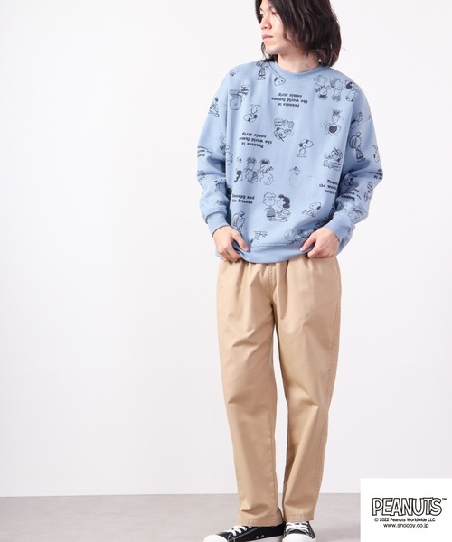 PEANUTS（ピーナッツ）の「PEANUTS スヌーピー ドロップショルダー  総柄 スウェットトレーナー（スウェット・レディース・オートミール/ブルーグレー/ブラック・L/M/LL）」の22枚目の写真