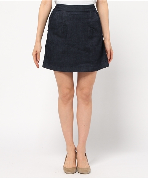 Chico（チコ）の「デニムイージーBOXスカート（スカート・レディース・ブルー/インディゴブルー・FREE）」の4枚目の写真