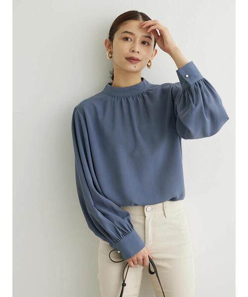 ELENCARE DUE（エレンカーレデュエ）の「・ELENCARE DUE スタンドカラーブラウス（シャツ/ブラウス・レディース・ピンク/アイボリー/ブラック/ブルー・FREE）」の6枚目の写真