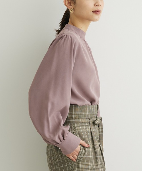 ELENCARE DUE（エレンカーレデュエ）の「・ELENCARE DUE スタンドカラーブラウス（シャツ/ブラウス・レディース・ピンク/アイボリー/ブラック/ブルー・FREE）」の4枚目の写真