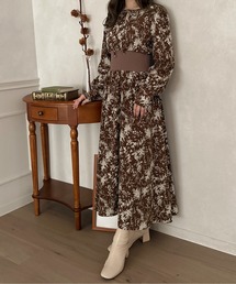 【apres jour clair】スキッパーウエストリブワンピース【ZOZOTOWN限定アイテム】