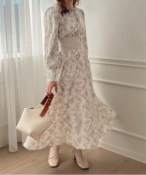 apres jour clair(アプレジュールクレア)の「【apres jour clair】スキッパーウエストリブワンピース【ZOZOTOWN限定アイテム】(ワンピース・レディース・アイボリー/ブラウン系その他・フリー/X-LARGE)」の9枚目の写真