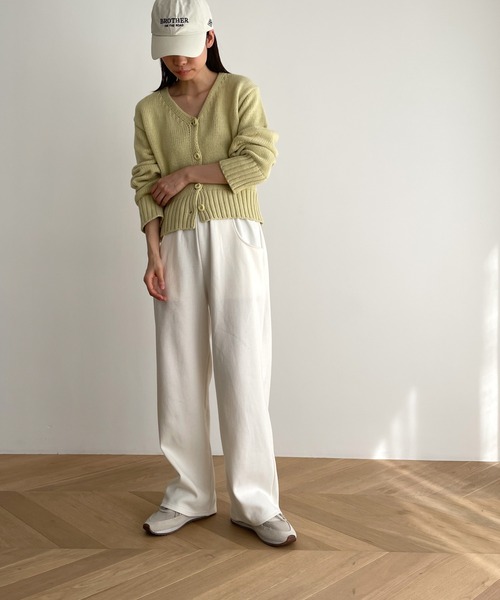 CANAL JEAN(キャナルジーン)の「RED CHOP WORKS(レッドチョップワークス) ダブルフェイスカーブパンツ(スウェットパンツ・レディース・ブラック/オフホワイト/グレー・38)」の15枚目の写真