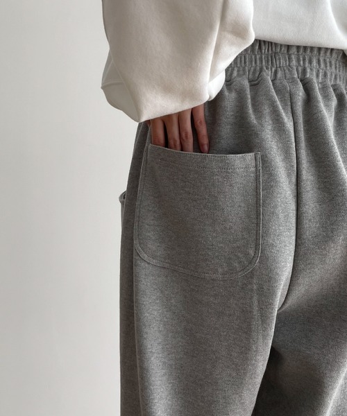 CANAL JEAN(キャナルジーン)の「RED CHOP WORKS(レッドチョップワークス) ダブルフェイスカーブパンツ(スウェットパンツ・レディース・ブラック/オフホワイト/グレー・38)」の16枚目の写真