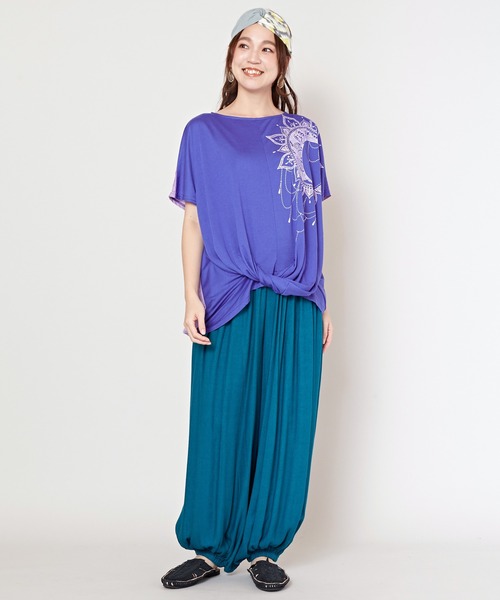 チャイハネ(チャイハネ)の「【チャイハネ】ネイタツイストトップス(Tシャツ/カットソー・レディース・パープル/レッド/ホワイト・FREE)」の7枚目の写真