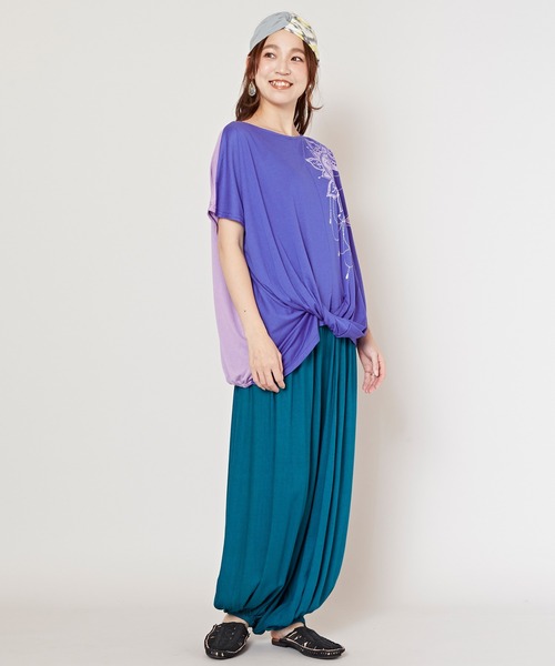 チャイハネ(チャイハネ)の「【チャイハネ】ネイタツイストトップス(Tシャツ/カットソー・レディース・パープル/レッド/ホワイト・FREE)」の15枚目の写真