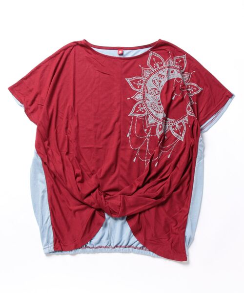 チャイハネ(チャイハネ)の「【チャイハネ】ネイタツイストトップス(Tシャツ/カットソー・レディース・パープル/レッド/ホワイト・FREE)」の13枚目の写真