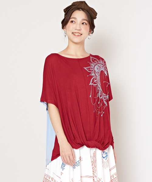 チャイハネ(チャイハネ)の「【チャイハネ】ネイタツイストトップス(Tシャツ/カットソー・レディース・パープル/レッド/ホワイト・FREE)」の18枚目の写真