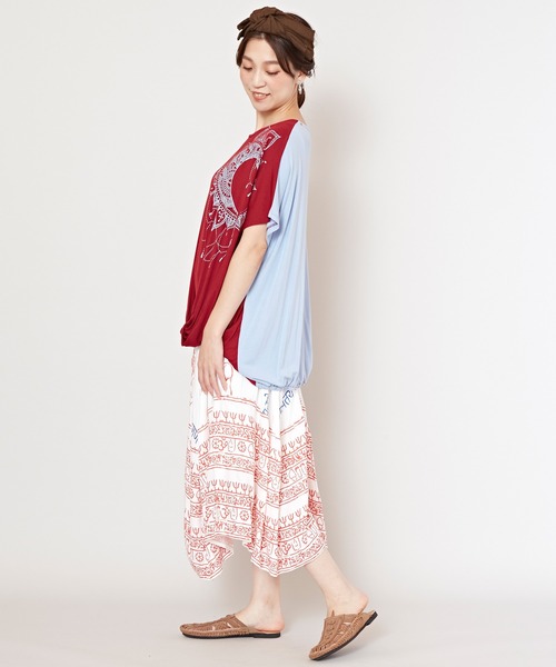 チャイハネ(チャイハネ)の「【チャイハネ】ネイタツイストトップス(Tシャツ/カットソー・レディース・パープル/レッド/ホワイト・FREE)」の21枚目の写真