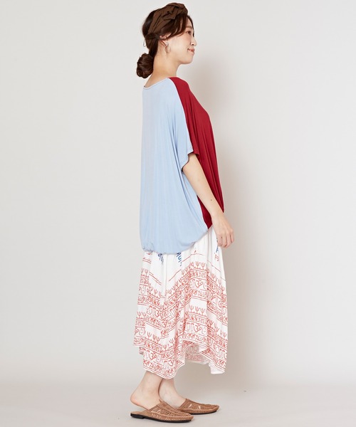 チャイハネ(チャイハネ)の「【チャイハネ】ネイタツイストトップス(Tシャツ/カットソー・レディース・パープル/レッド/ホワイト・FREE)」の11枚目の写真