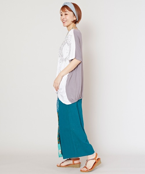 チャイハネ(チャイハネ)の「【チャイハネ】ネイタツイストトップス(Tシャツ/カットソー・レディース・パープル/レッド/ホワイト・FREE)」の6枚目の写真