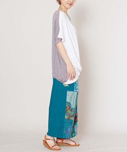 チャイハネ(チャイハネ)の「【チャイハネ】ネイタツイストトップス(Tシャツ/カットソー・レディース・パープル/レッド/ホワイト・FREE)」の9枚目の写真