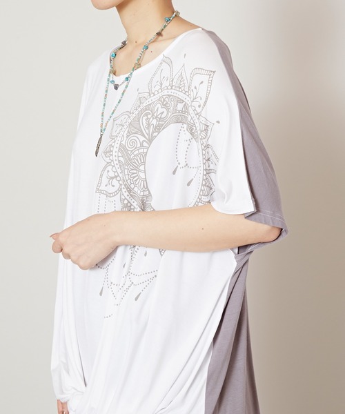 チャイハネ(チャイハネ)の「【チャイハネ】ネイタツイストトップス(Tシャツ/カットソー・レディース・パープル/レッド/ホワイト・FREE)」の12枚目の写真