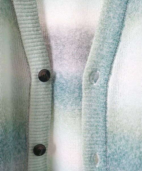 Confirm（コンファーム）の「ルーズシルエット グラデーション ジャガードニットカーディガン【Confirm】（カーディガン/ボレロ・メンズ・ブラック/パープル/グリーン・M/L）」の14枚目の写真