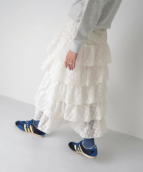 SLOBE citron.（スローブシトロン）の「SLOBE citron.フラワーオーガンジーフリルスカート（スカート・レディース・ホワイト・FREE）」の8枚目の写真