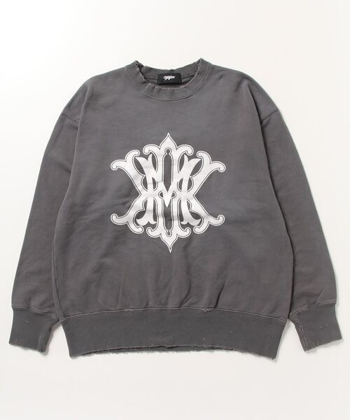 MYne（マイン）の「"KKM" Printed Aged Sweatshirt（スウェット・メンズ・ブラック/ホワイト/グリーン・L/M/S）」の2枚目の写真