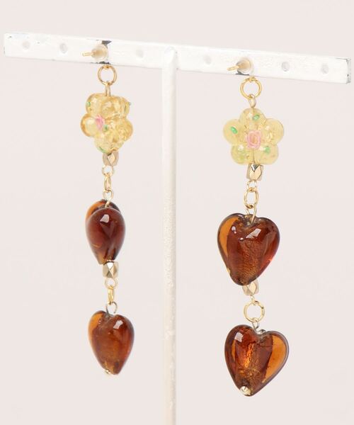 tone(トーン)の「【pino】ハートのピアス①(MA)(ピアス(両耳用)・レディース・ブラウン系・FREE)」の2枚目の写真