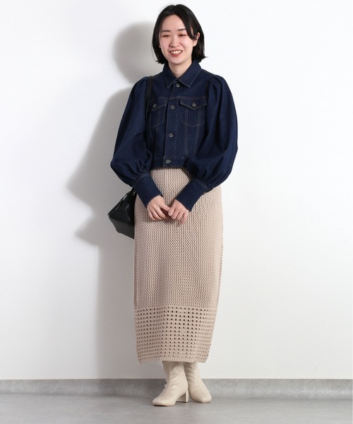 cepo(セポ)の「パフスリーブデニムジャケット セットアップ可能(デニムジャケット・レディース・ネイビー/ブルー系3・L/M)」の8枚目の写真
