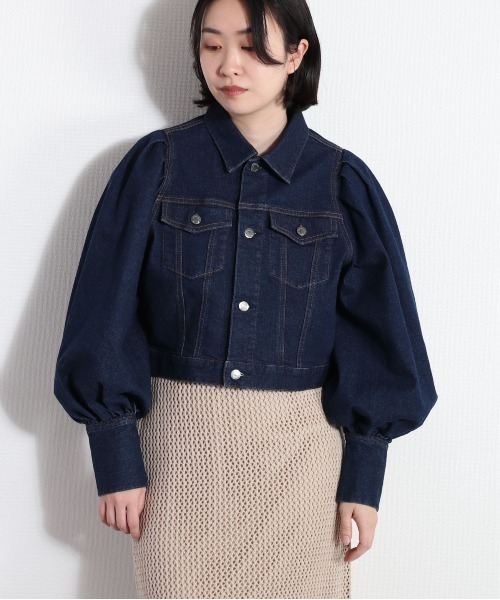 cepo(セポ)の「パフスリーブデニムジャケット セットアップ可能(デニムジャケット・レディース・ネイビー/ブルー系3・L/M)」の13枚目の写真
