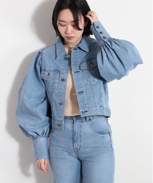 cepo(セポ)の「パフスリーブデニムジャケット セットアップ可能(デニムジャケット・レディース・ネイビー/ブルー系3・L/M)」の20枚目の写真