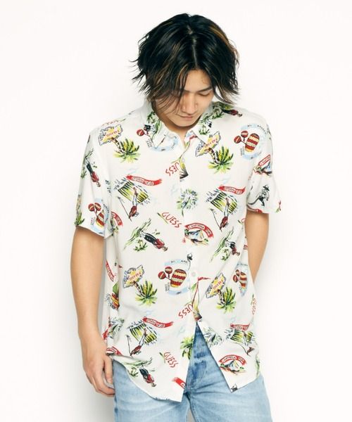 Guess(ゲス)の「Eco Rayon Shirt 半袖 シャツ(シャツ/ブラウス・メンズ・ホワイト・LARGE/X-LARGE/MEDIUM/SMALL)」の4枚目の写真