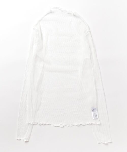 i-dare(アイディア)の「【i-dare】ダイヤ柄 格子柄 シースルー シアー トップス(Tシャツ/カットソー・レディース・アイボリー/ホワイト/ブラック・FREE)」の8枚目の写真