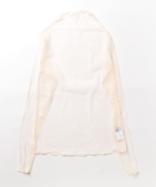 i-dare(アイディア)の「【i-dare】ダイヤ柄 格子柄 シースルー シアー トップス(Tシャツ/カットソー・レディース・アイボリー/ホワイト/ブラック・FREE)」の7枚目の写真