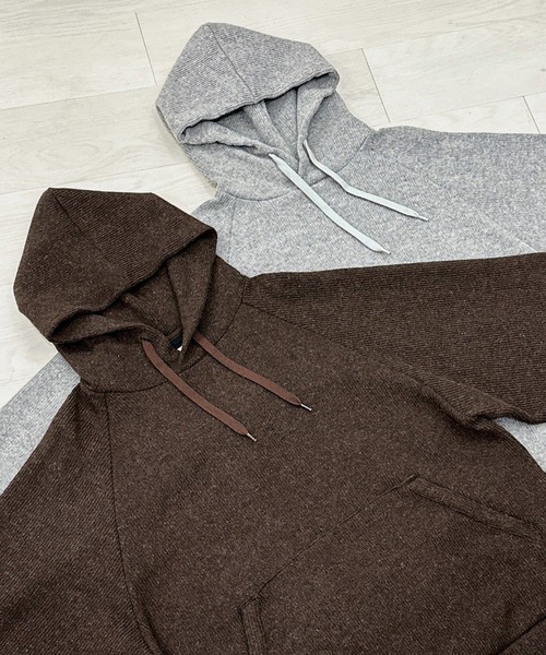 KIIT（キート）の「KIIT キート / HOODIE TOPS フーディートップス（セットアップ） ニットパーカー / KIP-T96-100（パーカー・メンズ・ミックスグレー/ブラウン・2/1/3）」の2枚目の写真
