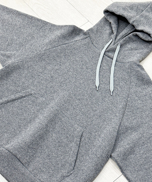 KIIT（キート）の「KIIT キート / HOODIE TOPS フーディートップス（セットアップ） ニットパーカー / KIP-T96-100（パーカー・メンズ・ミックスグレー/ブラウン・2/1/3）」の8枚目の写真