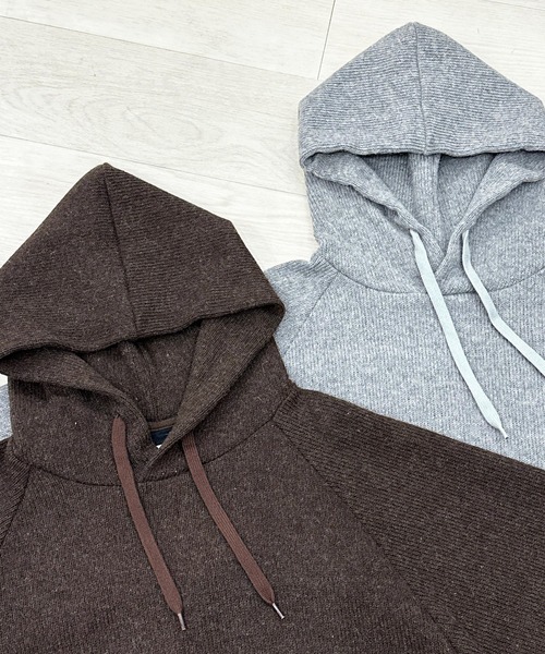 KIIT（キート）の「KIIT キート / HOODIE TOPS フーディートップス（セットアップ） ニットパーカー / KIP-T96-100（パーカー・メンズ・ミックスグレー/ブラウン・2/1/3）」の12枚目の写真