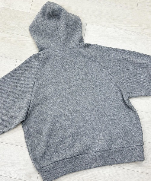 KIIT（キート）の「KIIT キート / HOODIE TOPS フーディートップス（セットアップ） ニットパーカー / KIP-T96-100（パーカー・メンズ・ミックスグレー/ブラウン・2/1/3）」の14枚目の写真
