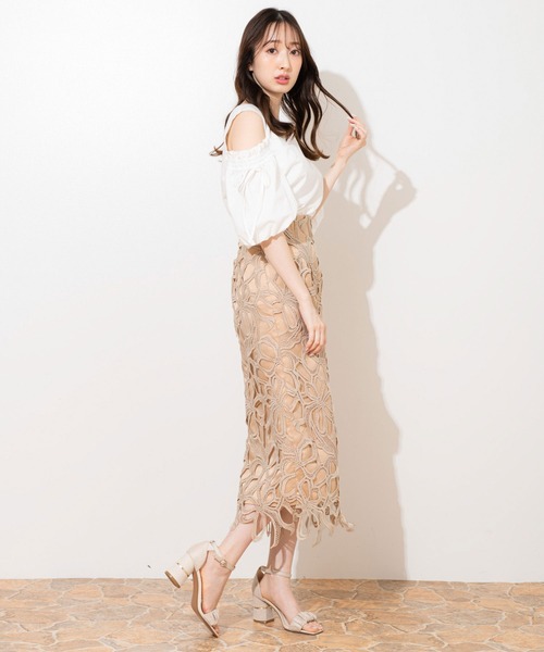 NOELA（ノエラ）の「リボンレースタイトスカート（スカート）」 - WEAR