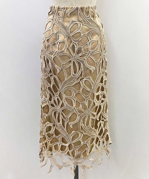 NOELA（ノエラ）の「リボンレースタイトスカート（スカート・レディース・オフホワイト/ネイビー/イエロー/ラベンダー・S/M）」の22枚目の写真