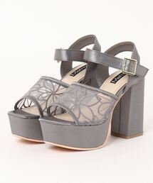 Mafmof(マフモフ)シースルーフラワーヒールサンダル