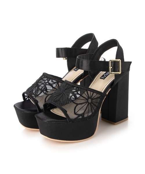 Mafmof（マフモフ）の「Mafmof(マフモフ)シースルーフラワーヒールサンダル（サンダル・レディース・ベージュ/グレー/ブラック/ホワイト・L/M/LL/S）」の5枚目の写真