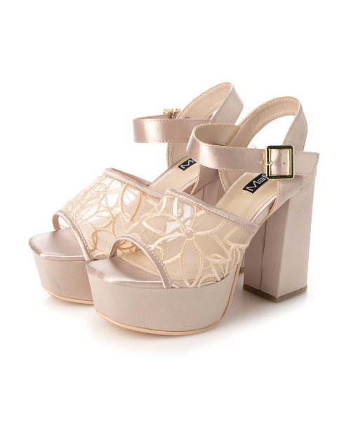 Mafmof（マフモフ）の「Mafmof(マフモフ)シースルーフラワーヒールサンダル（サンダル・レディース・ベージュ/グレー/ブラック/ホワイト・L/M/LL/S）」の7枚目の写真