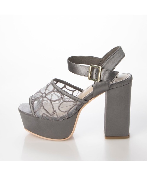 Mafmof（マフモフ）の「Mafmof(マフモフ)シースルーフラワーヒールサンダル（サンダル・レディース・ベージュ/グレー/ブラック/ホワイト・L/M/LL/S）」の13枚目の写真