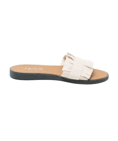 Miniministore(ミニミニストア)の「フリルデザイン フラットサンダル(サンダル・レディース・ベージュ/ライトブルー/イエロー/ブラック・36/35/37/38/39)」の8枚目の写真