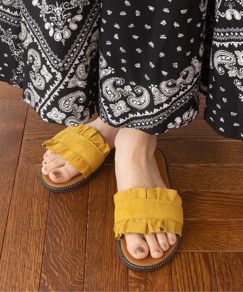 Miniministore(ミニミニストア)の「フリルデザイン フラットサンダル(サンダル・レディース・ベージュ/ライトブルー/イエロー/ブラック・36/35/37/38/39)」の22枚目の写真