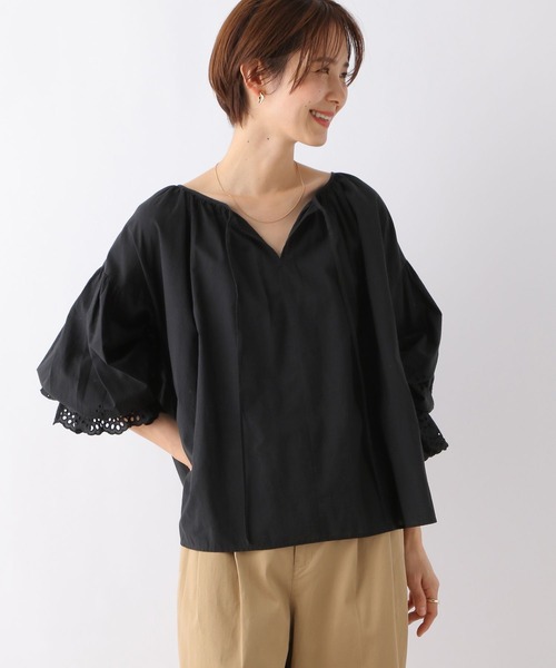 LEPSIM(レプシィム)の「刺繍レースブラウス 177285(シャツ/ブラウス・レディース・ブラック/オフホワイト・FREE)」の8枚目の写真