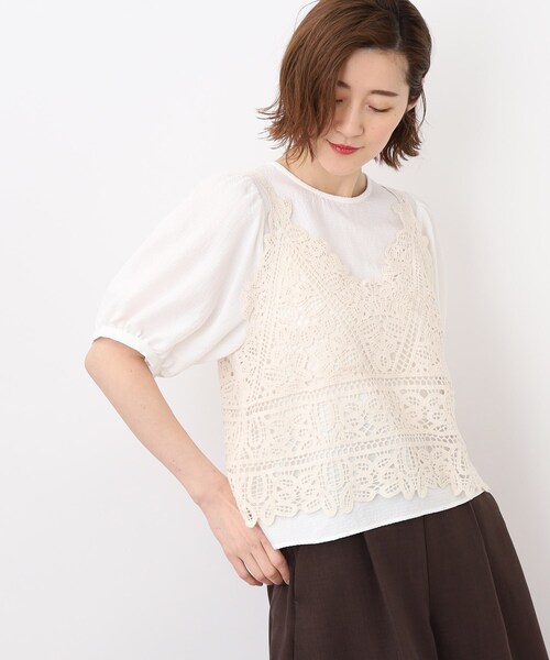 grove（グローブ）の「◆1枚でおしゃれに決まる。ブラウスキャミセット（シャツ/ブラウス・レディース・ブラック/ライトベージュ/ダークグリーン・02/03/01）」の10枚目の写真