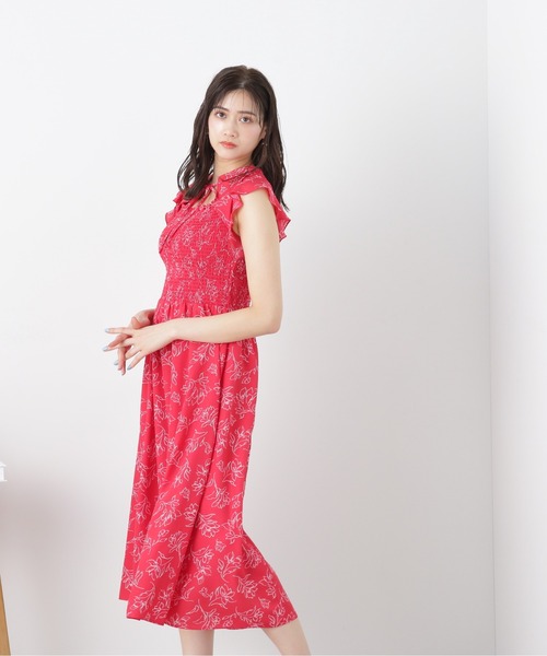 JILL by JILL STUART（ジルバイジルスチュアート）の「◇ラインフラワープリントワンピース（ワンピース・レディース・クリアグリーン/レッド/ライトグリーン/グレー・FREE）」の10枚目の写真